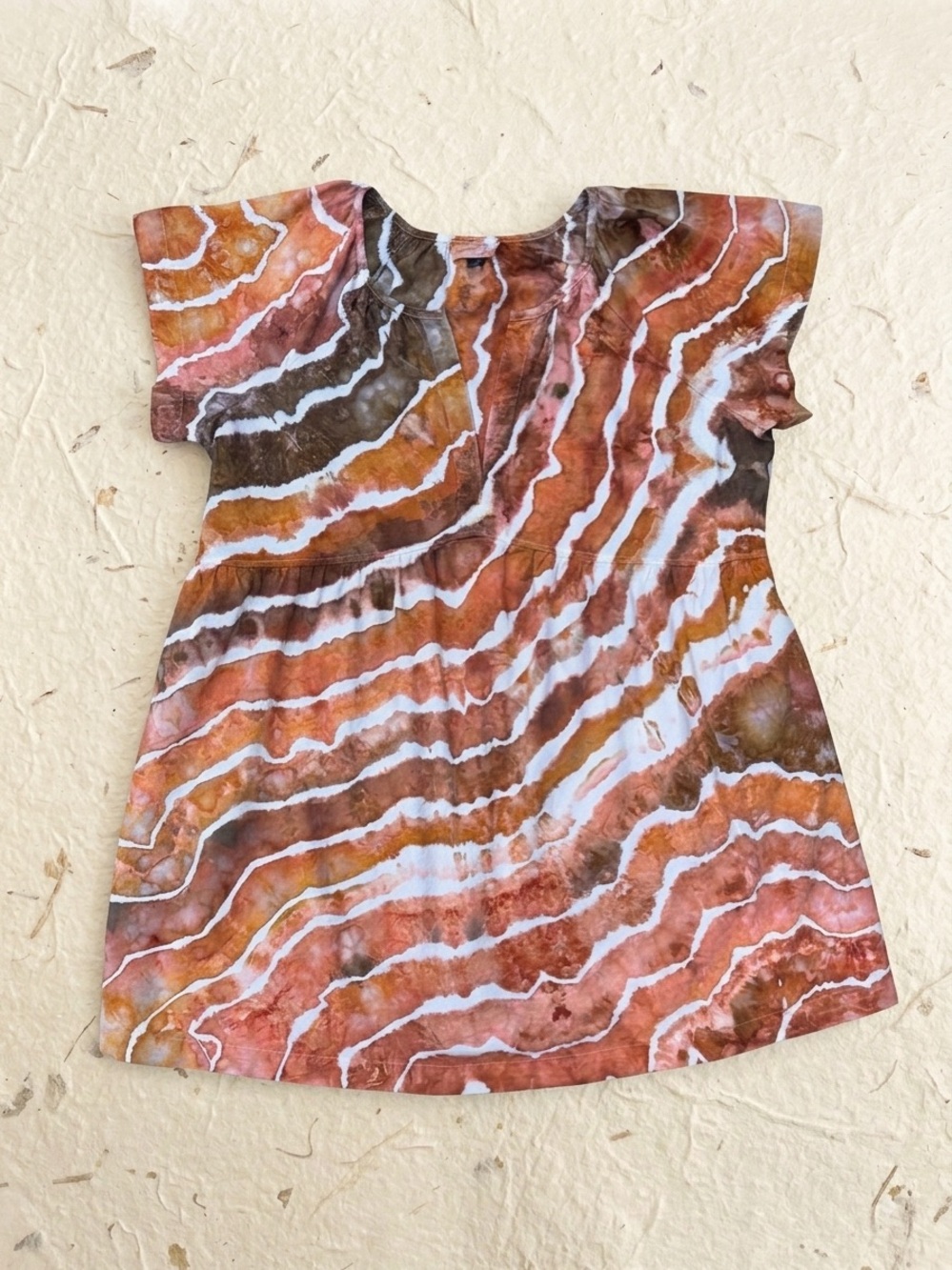 Universal Thread Tie-Dye Mini Dress in Rust, Brown & Cream
